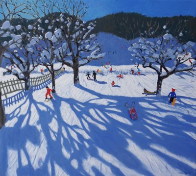 The Orchard in Winter, Morzine by Andrew Macara